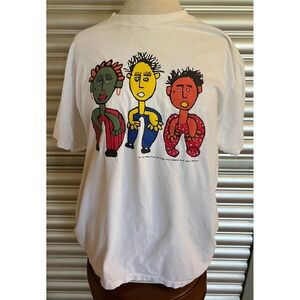 Vintage 1996 Marc Frye Art T-Shirt Hanes Beefy-T Very Special Arts NM White L